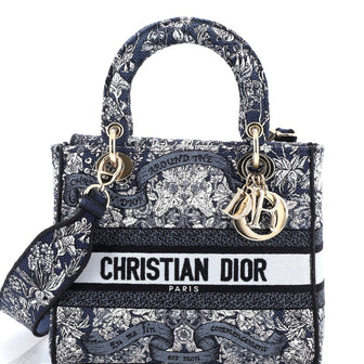 Christian Dior Lady D-Lite Bag Embroidered Canvas Medium