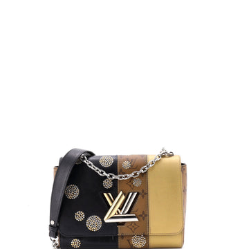 Louis Vuitton Twist Handbag Limited Edition Studded Reverse Monogram Canvas and Leather MM