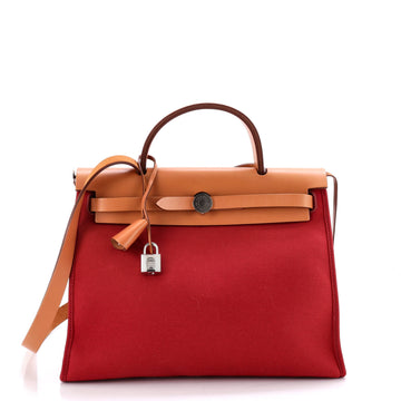 Hermes Herbag Zip Leather and Toile 31