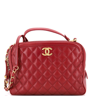 Chanel CC Top Handle Vanity Case Quilted Calfskin Medium