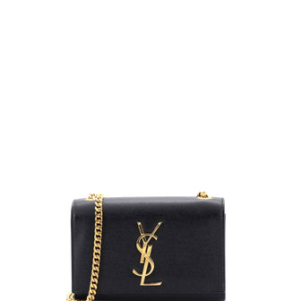 Saint Laurent Classic Monogram Crossbody Bag Grainy Leather Small