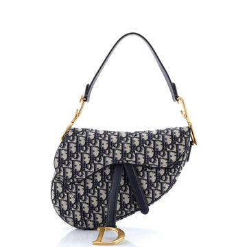 Christian Dior Saddle Handbag Oblique Canvas Medium