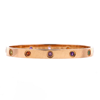 Cartier Love 10 Stone Bracelet 18K Rose Gold with Garnet, Amethyst and Sapphire