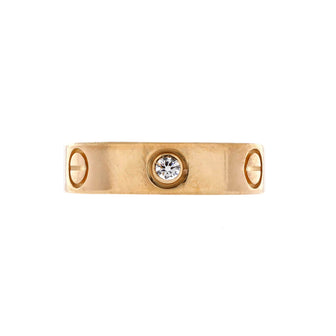 Cartier Love 3 Diamonds Band Ring 18K Yellow Gold with Diamonds