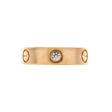 Cartier Love 3 Diamonds Band Ring 18K Yellow Gold with Diamonds