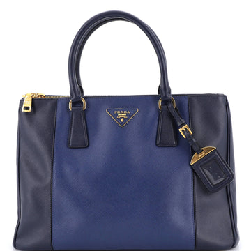 Prada Bicolor Double Zip Lux Tote Saffiano Leather Medium