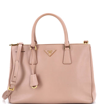 Prada Double Zip Lux Tote Saffiano Leather Medium