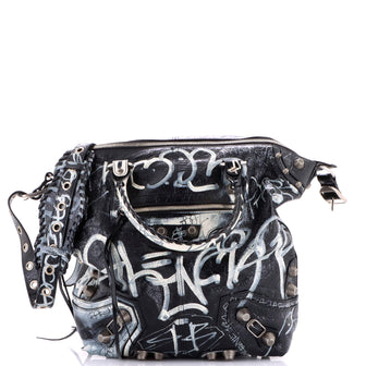 Balenciaga Le Cagole Graffiti Men Tote Leather Medium