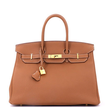Hermes Birkin Handbag Brown Togo with Gold Hardware 35