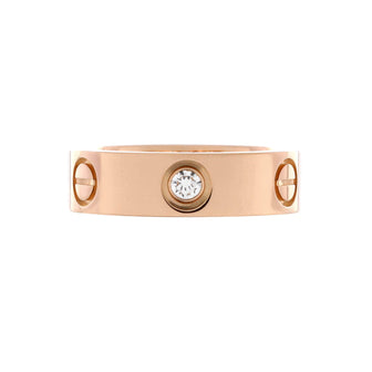 Cartier Love 3 Diamonds Band Ring 18K Rose Gold with Diamonds