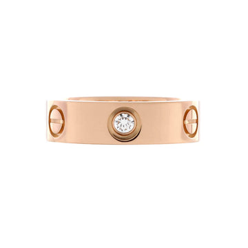 Cartier Love 3 Diamonds Band Ring 18K Rose Gold with Diamonds