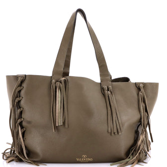 Valentino Garavani C-Rockee Fringe Tote Leather Medium