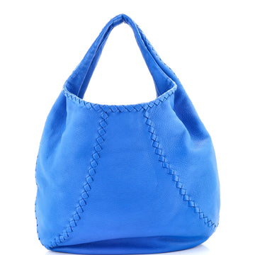 Bottega Veneta Baseball Hobo Leather with Intrecciato Detail Medium