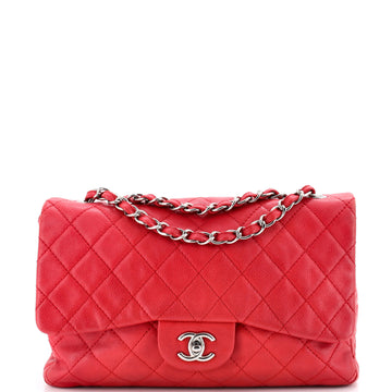 Chanel Classic Single Flap Bag Quilted Caviar Jumbo