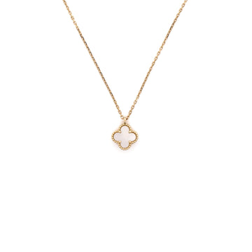 Van Cleef & Arpels Sweet Alhambra Pendant Necklace 18K Yellow Gold and Mother of Pearl