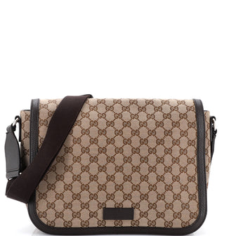 Gucci Flap Messenger Bag GG Canvas Medium