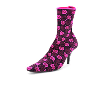 Gucci Women's Pointy Toe Sock Boots GG Technical Fabric