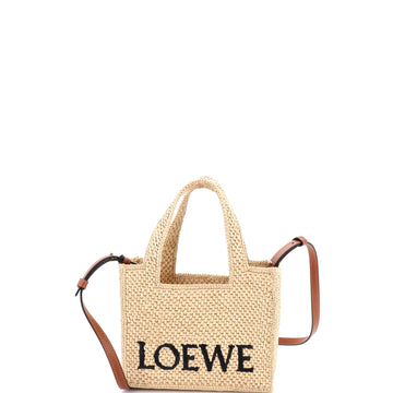 Loewe Paula's Ibiza Logo Convertible Tote Raffia Mini