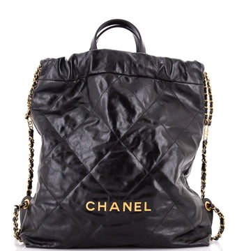 Chanel 22 Chain Backpack Quilted Calfskin Medium