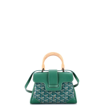 Goyard Saigon Top Handle Bag Coated Canvas with Leather Mini