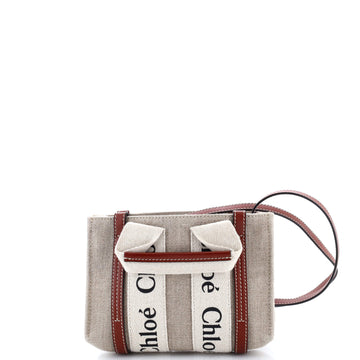 Chloe Woody Convertible Tote Canvas with Leather Mini