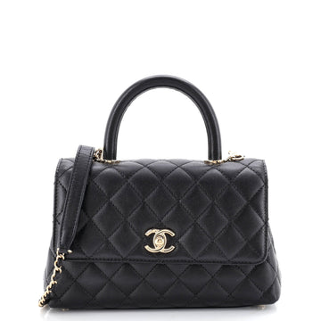 Chanel Coco Top Handle Bag Quilted Caviar Mini