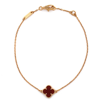Van Cleef & Arpels Sweet Alhambra Bracelet 18K Rose Gold and Carnelian