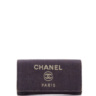 Chanel Deauville Flap Wallet Lurex Canvas Long