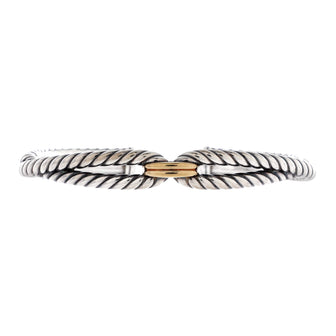 David Yurman Cable Loop Cuff Bracelet Sterling Silver with 18K Yellow Gold
