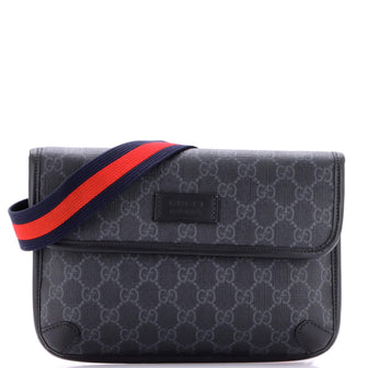 Gucci Web Flap Belt Bag GG Coated Canvas