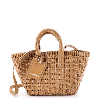 Balenciaga Bistro Panier Bag Woven Faux Leather Small