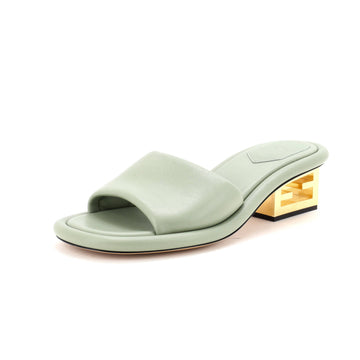 Fendi Women's Baguette Heeled Slide Mules Leather