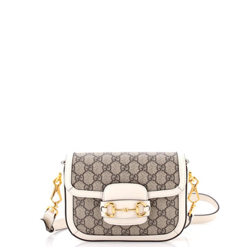 Gucci Horsebit 1955 Shoulder Bag GG Coated Canvas with Leather Mini