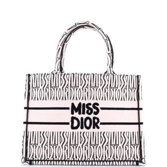 Christian Dior Miss Dior Book Tote Embroidered Canvas Medium