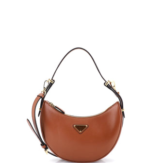 Prada Arque Half Moon Hobo Leather Small