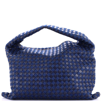 Bottega Veneta Hop Hobo Intrecciato Leather and Denim Large