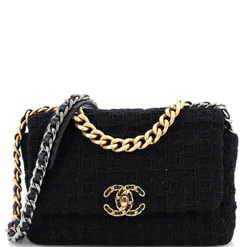 Chanel 19 Flap Bag Quilted Tweed Medium