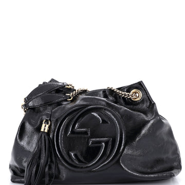 Gucci Soho Chain Strap Shoulder Bag Patent Medium