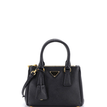 Prada Galleria Double Zip Tote Saffiano Leather Mini