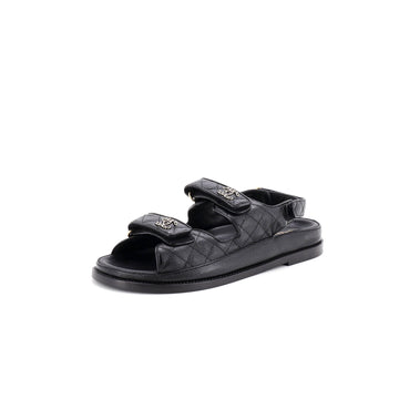 Chanel Women's Velcro Dad Sandals Quilted Leather
