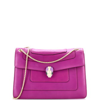 Bvlgari Serpenti Forever Square Shoulder Bag Leather Medium