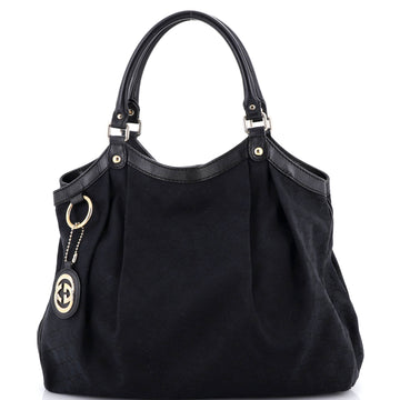 Gucci Sukey Tote GG Canvas with Leather Large