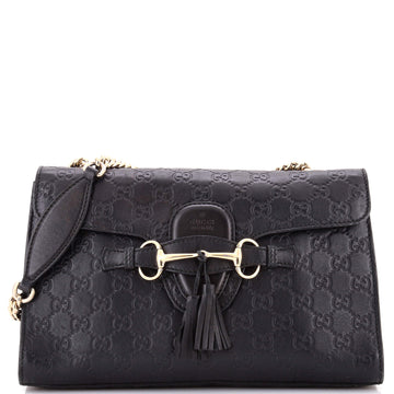 Gucci Emily Chain Flap Bag Guccissima Leather Medium