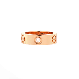 Cartier Love 3 Diamonds Band Ring 18K Rose Gold with Diamonds