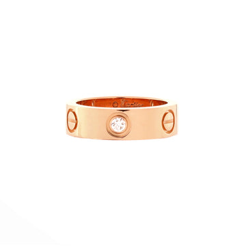 Cartier Love 3 Diamonds Band Ring 18K Rose Gold with Diamonds