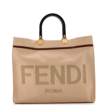 Fendi Sunshine Shopper Tote Canvas Medium