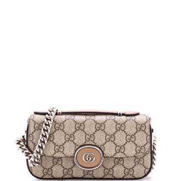 Gucci Petite GG Flap Shoulder Bag GG Coated Canvas Mini