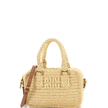 Miu Miu Arcadie Top Handle Bag Crochet Raffia Small