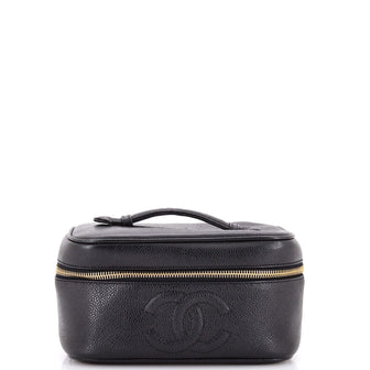 Chanel Vintage Timeless Cosmetic Case Caviar Medium