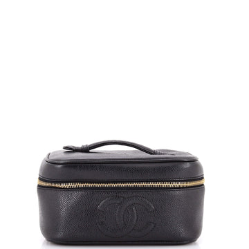 Chanel Vintage Timeless Cosmetic Case Caviar Medium
